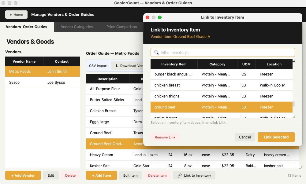 Link to Inventory Item