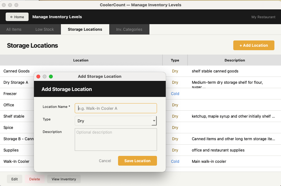 Storage Locations