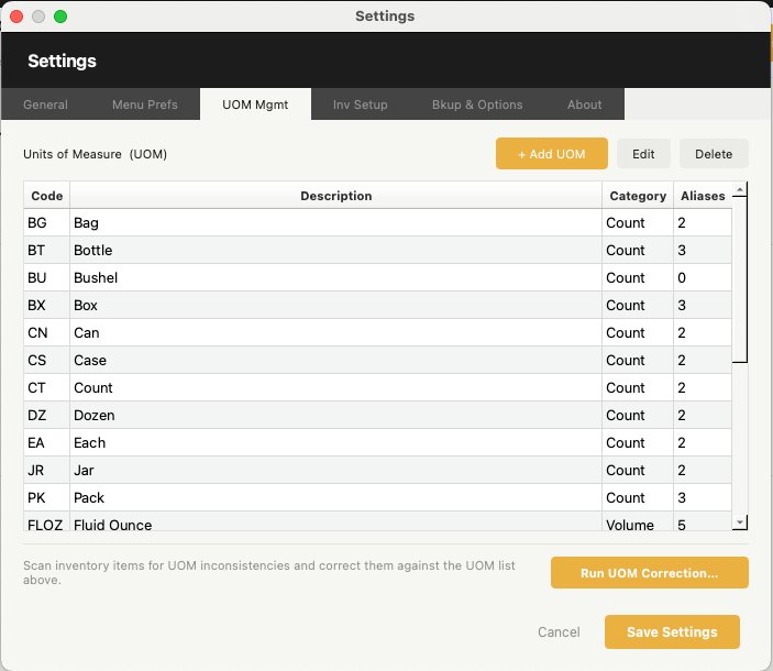 UOM Mgmt tab